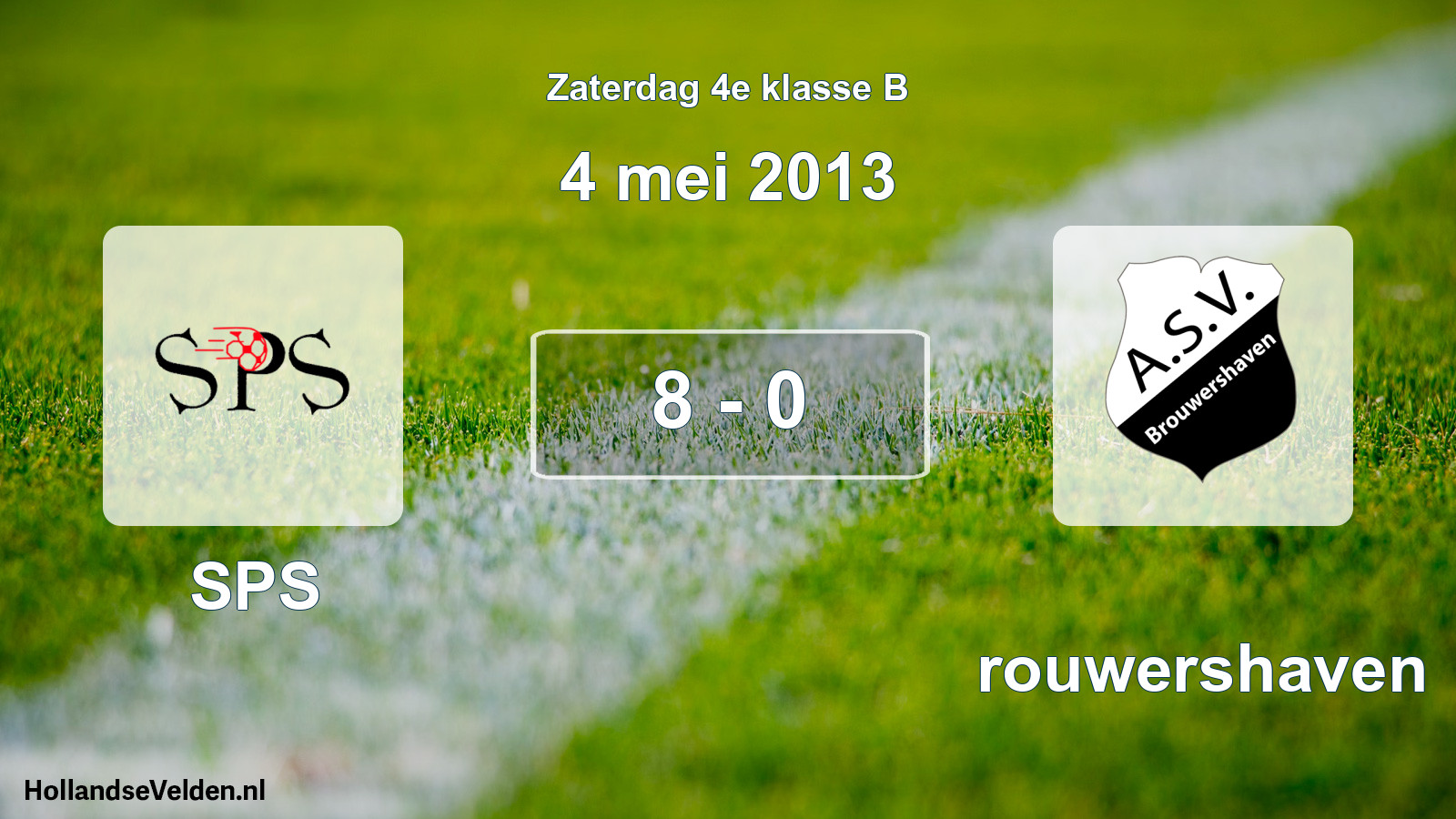 Total number of matches played: SPS - Brouwershaven 8 - 0 (4 May 2013)