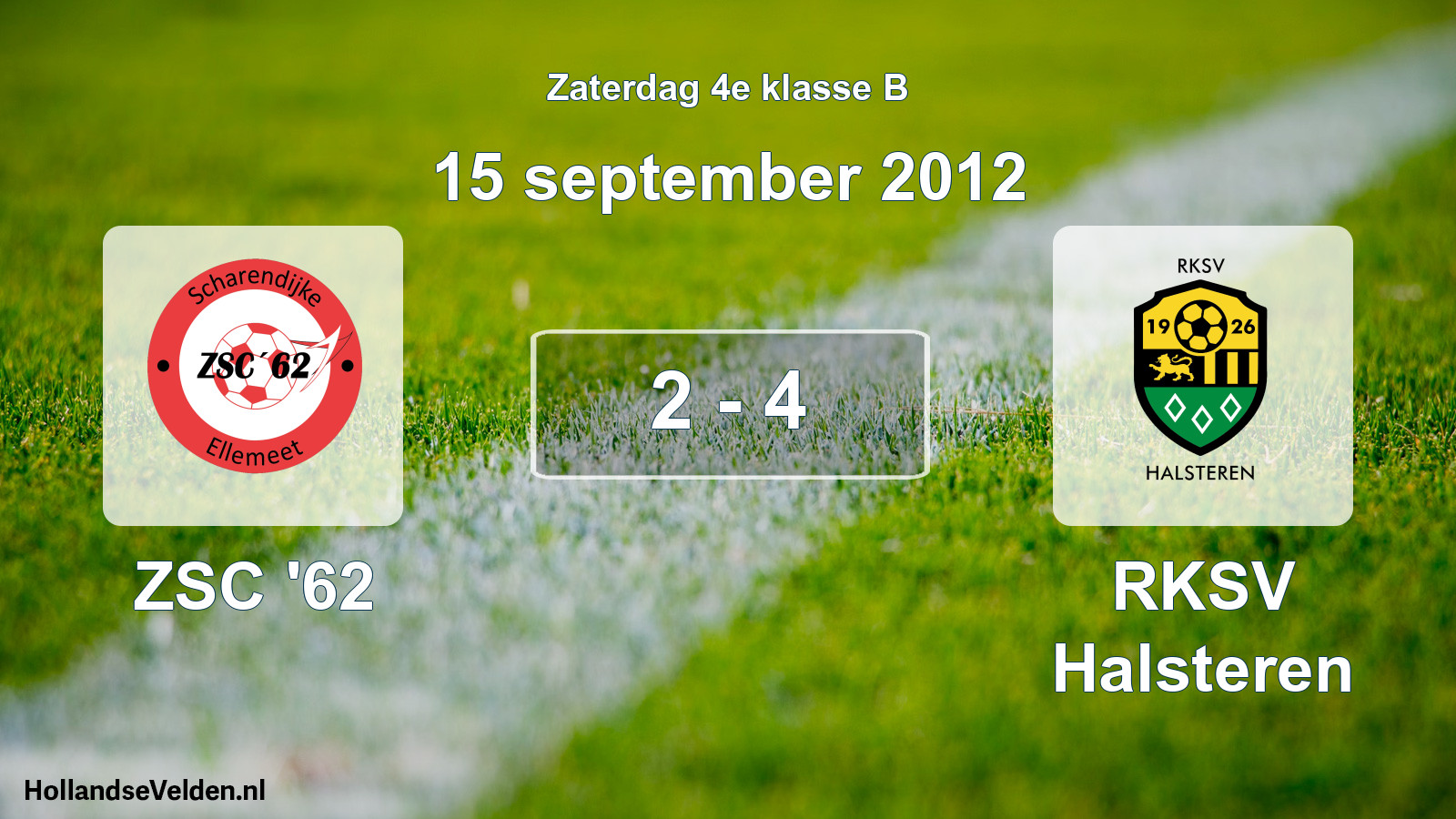 Total number of matches played: ZSC '62 - RKSV Halsteren 2 - 4 (15 September 2012)