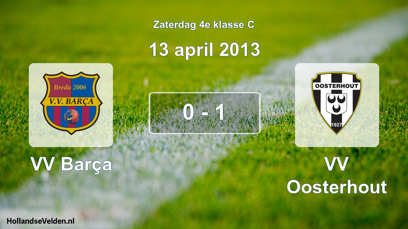 Total number of matches played: VV Barça - VV Oosterhout 0 - 1 (13 April 2013)