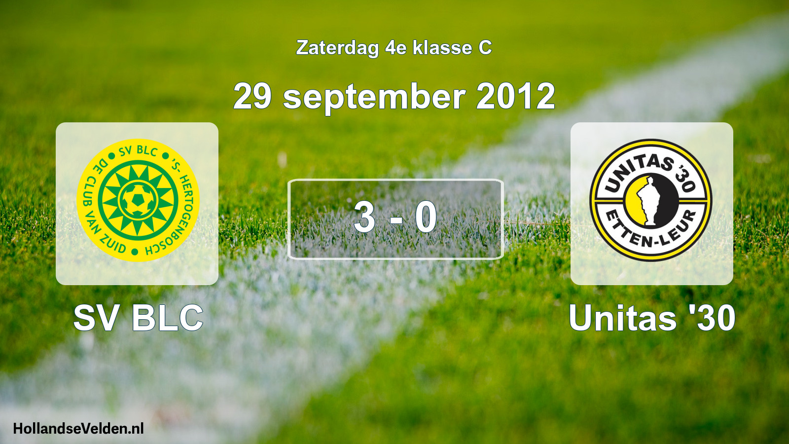 Total number of matches played: SV BLC - Unitas '30 3 - 0 (29 September 2012)