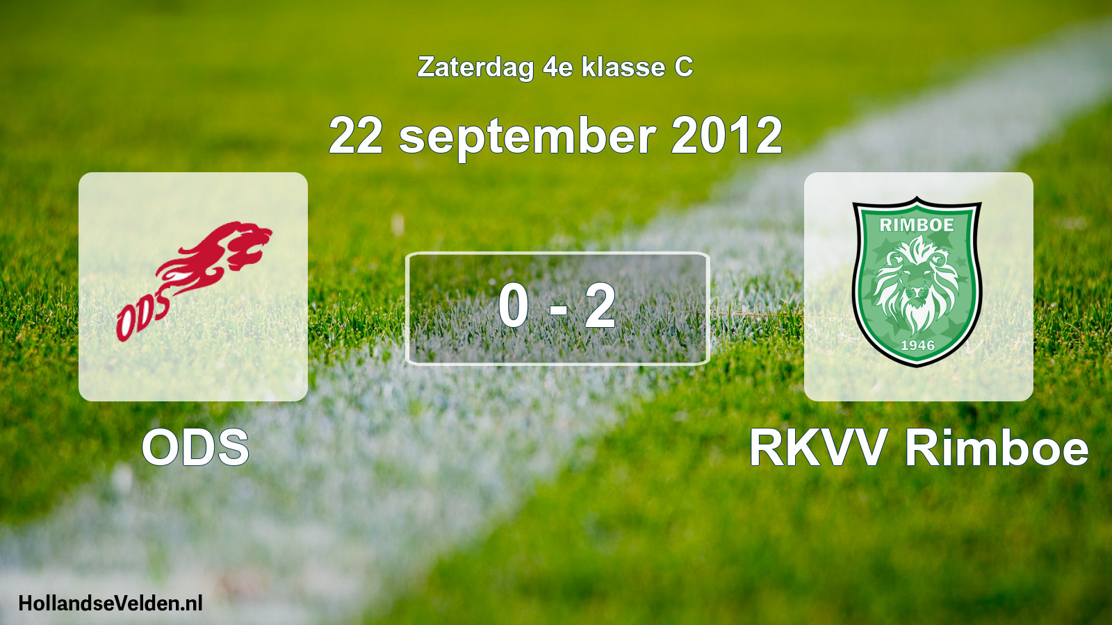 Total number of matches played: ODS - RKVV Rimboe 0 - 2 (22 September 2012)