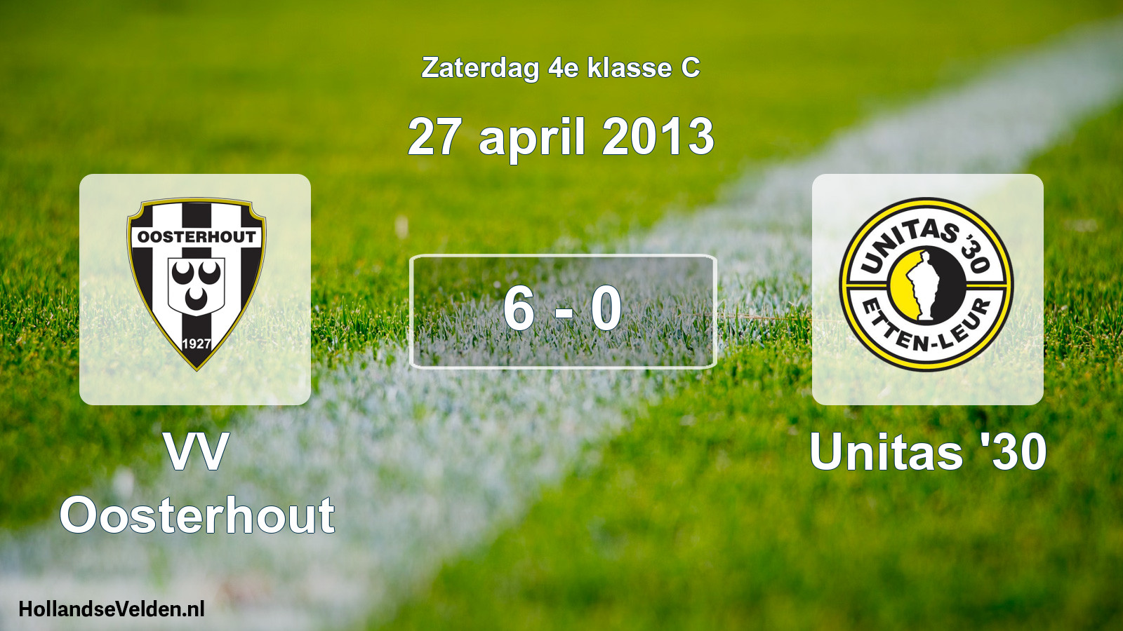 Total number of matches played: VV Oosterhout - Unitas '30 6 - 0 (27 April 2013)