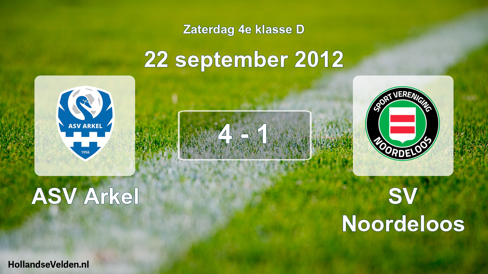 Total number of matches played: ASV Arkel - SV Noordeloos 4 - 1 (22 September 2012)