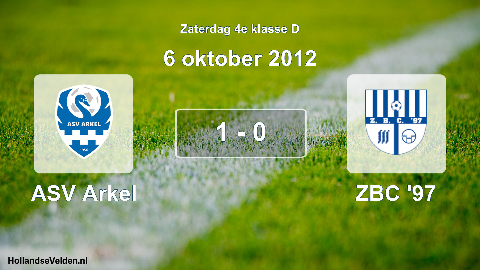 Total number of matches played: ASV Arkel - ZBC '97 1 - 0 (6 October 2012)