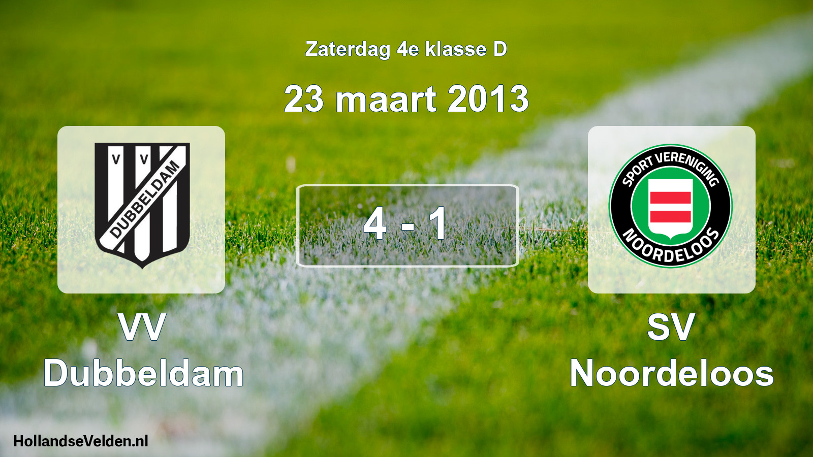 Total number of matches played: VV Dubbeldam - SV Noordeloos 4 - 1 (23 March 2013)