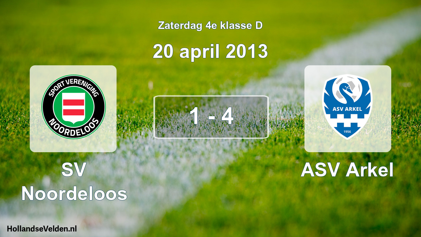 Total number of matches played: SV Noordeloos - ASV Arkel 1 - 4 (20 April 2013)