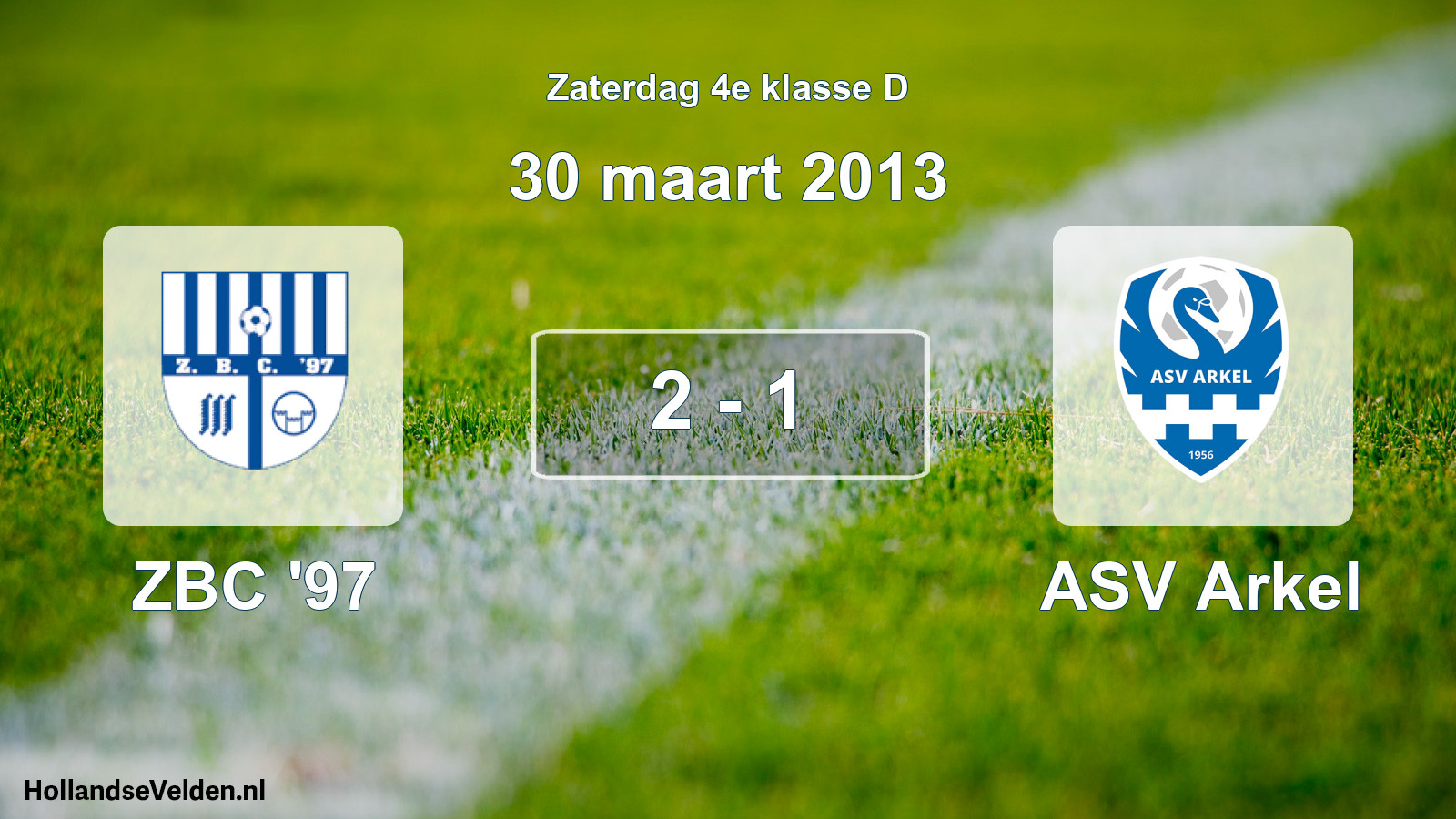 Total number of matches played: ZBC '97 - ASV Arkel 2 - 1 (30 March 2013)