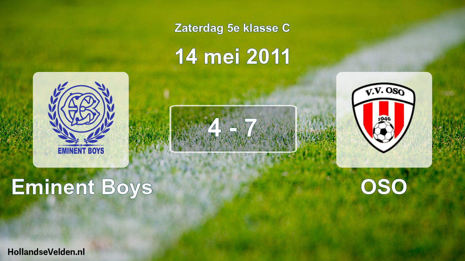 Total number of matches played: Eminent Boys - OSO 4 - 7 (14 May 2011)