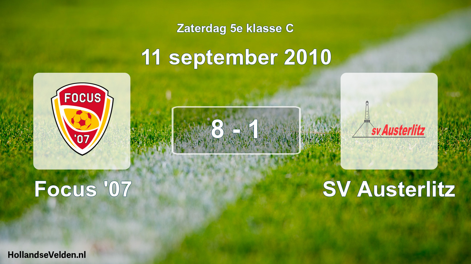 Total number of matches played: Focus '07 - SV Austerlitz 8 - 1 (11 September 2010)