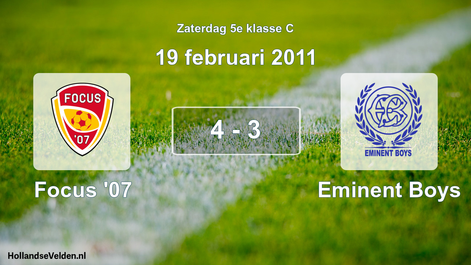 Total number of matches played: Focus '07 - Eminent Boys 4 - 3 (19 February 2011)