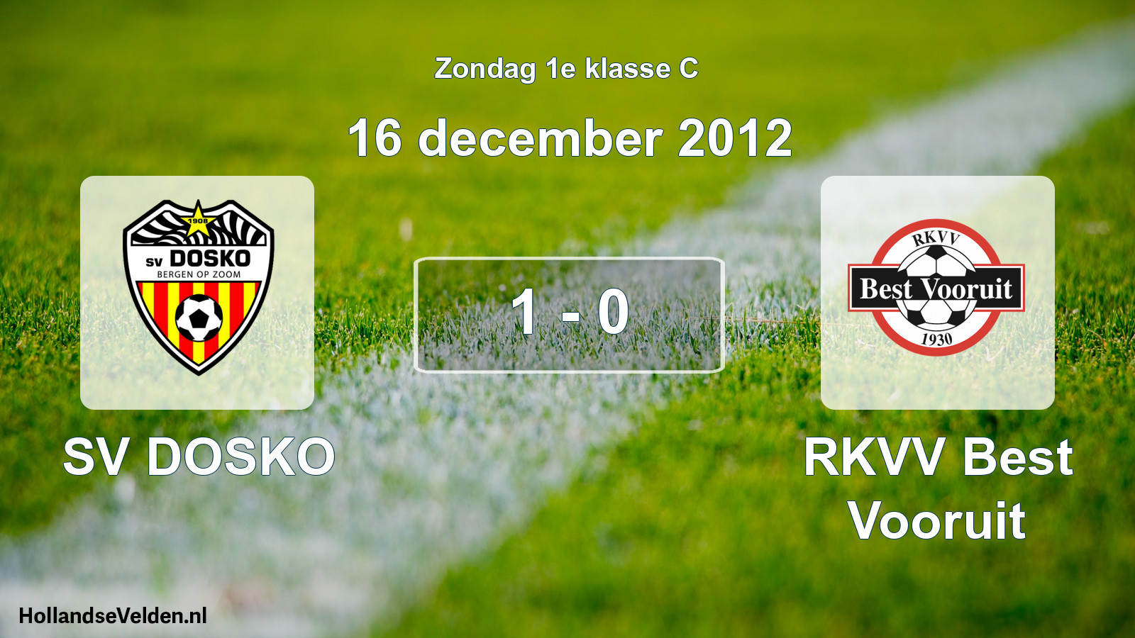 Total number of matches played: SV DOSKO - RKVV Best Vooruit 1 - 0 (16 December 2012)