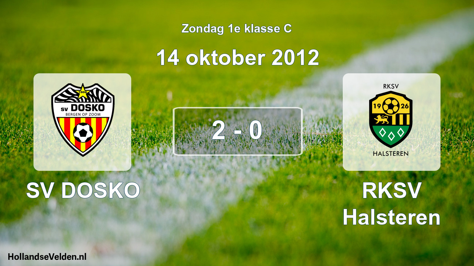 Total number of matches played: SV DOSKO - RKSV Halsteren 2 - 0 (14 October 2012)