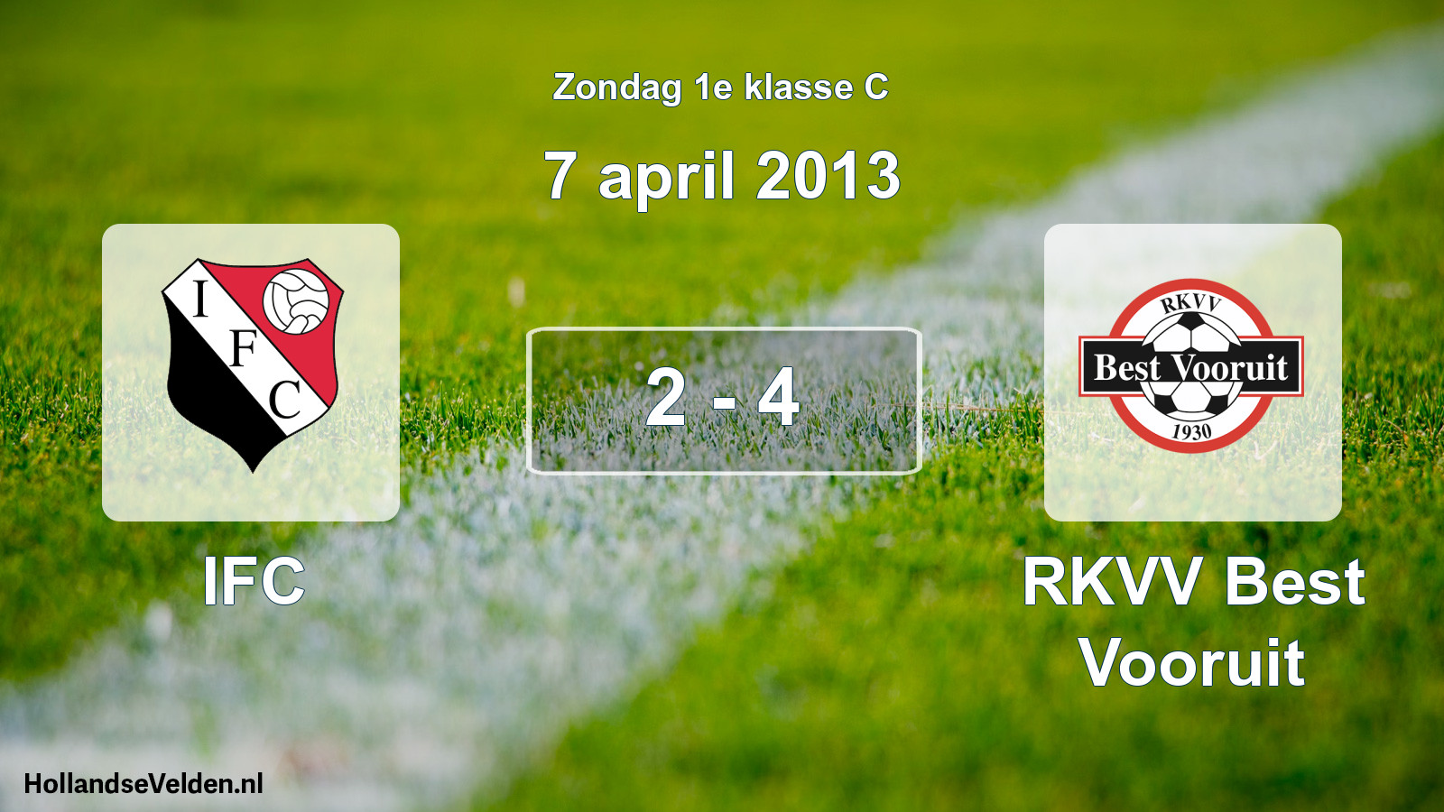 Total number of matches played: IFC - RKVV Best Vooruit 2 - 4 (7 April 2013)
