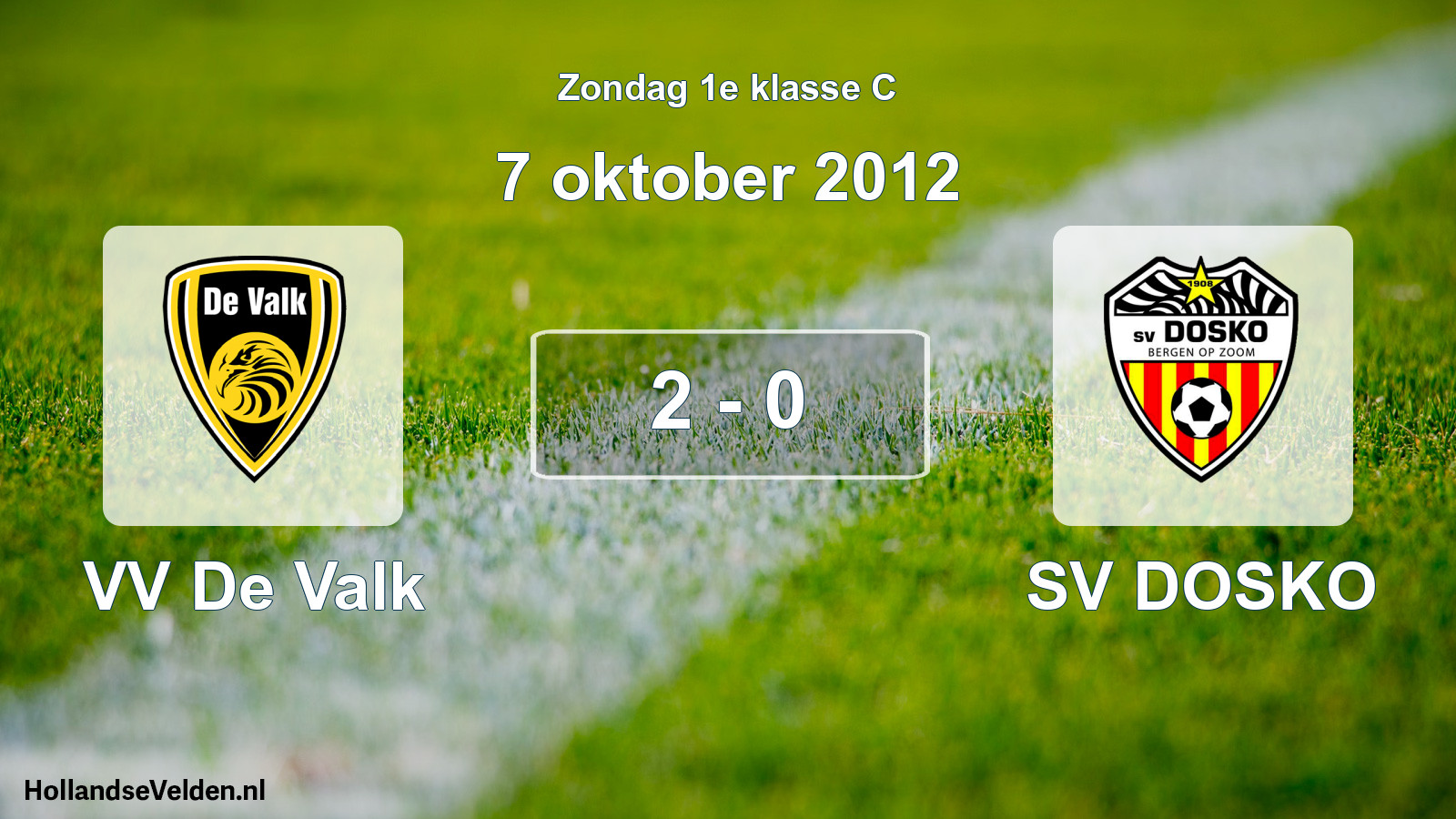 Total number of matches played: VV De Valk - SV DOSKO 2 - 0 (7 October 2012)
