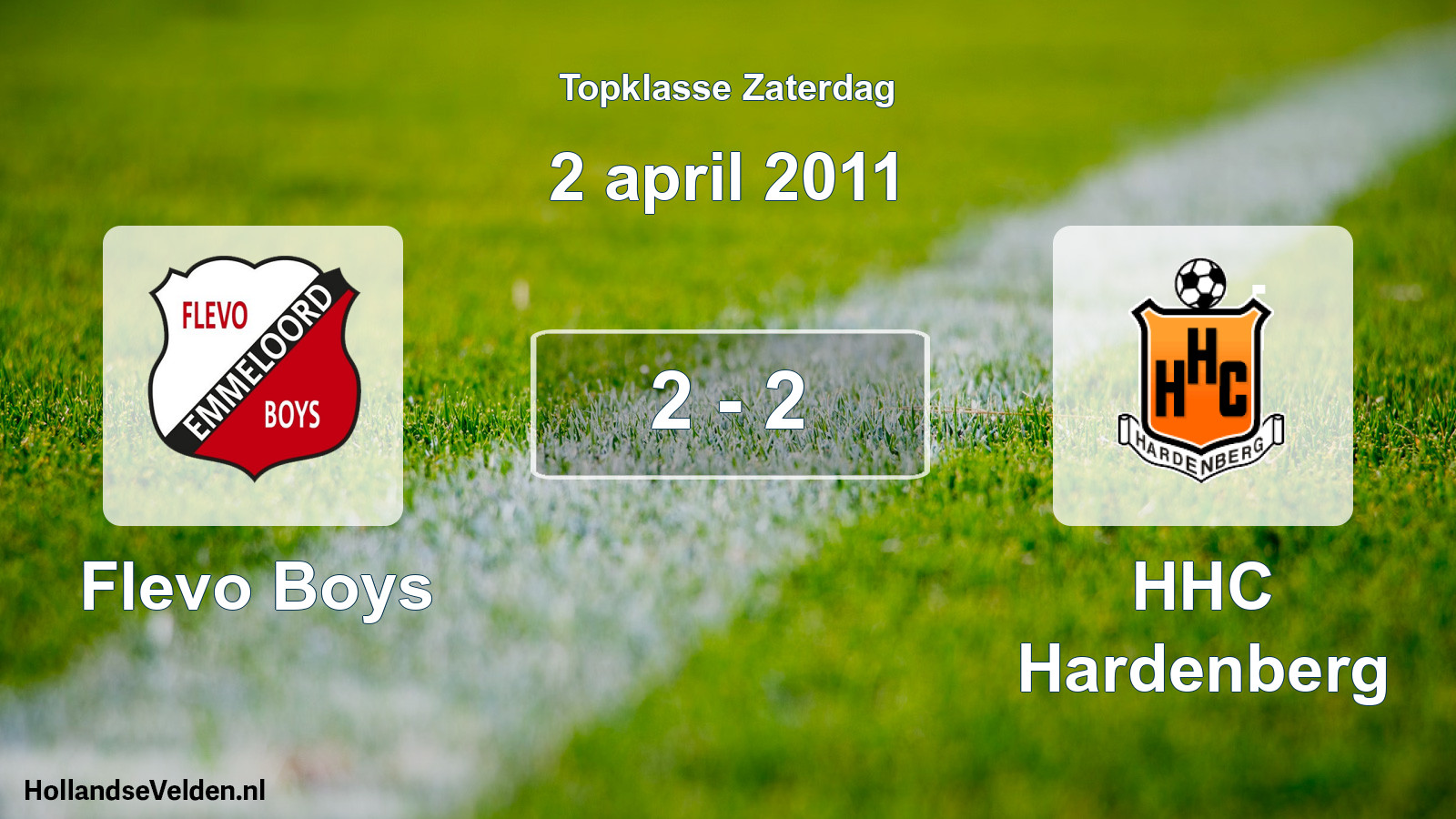 Total number of matches played: Flevo Boys - HHC Hardenberg 2 - 2 (2 April 2011)