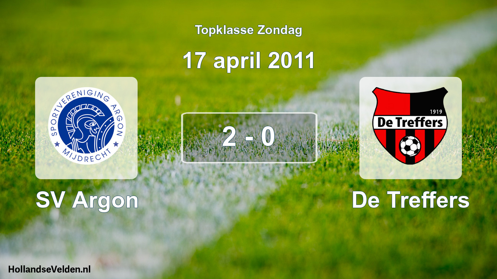 Total number of matches played: SV Argon - De Treffers 2 - 0 (17 April 2011)