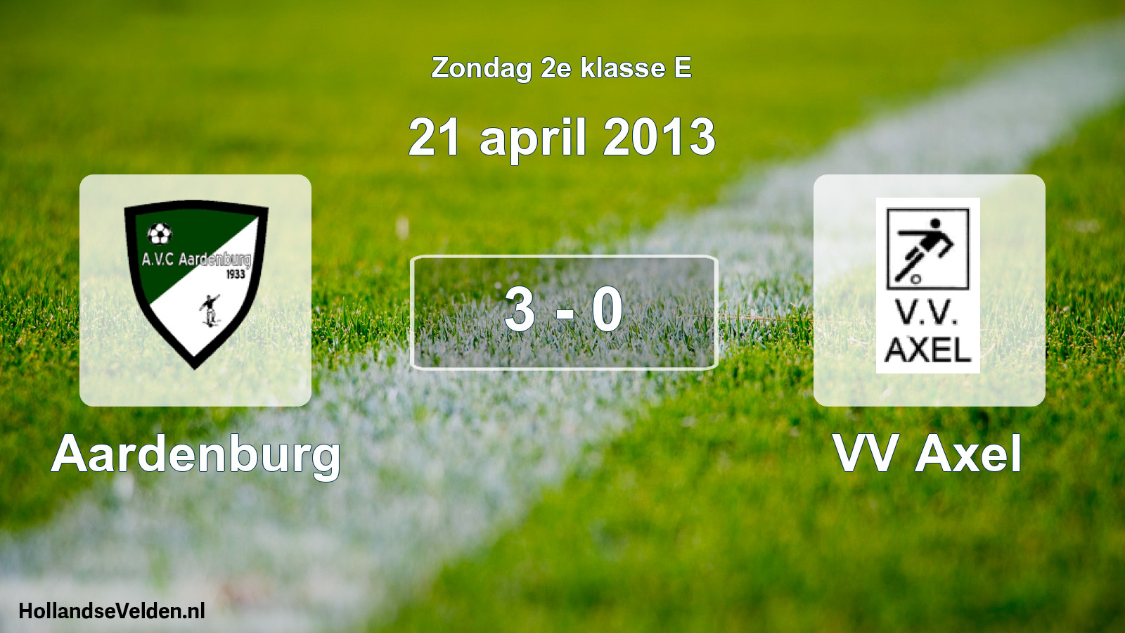 Total number of matches played: Aardenburg - VV Axel 3 - 0 (21 April 2013)