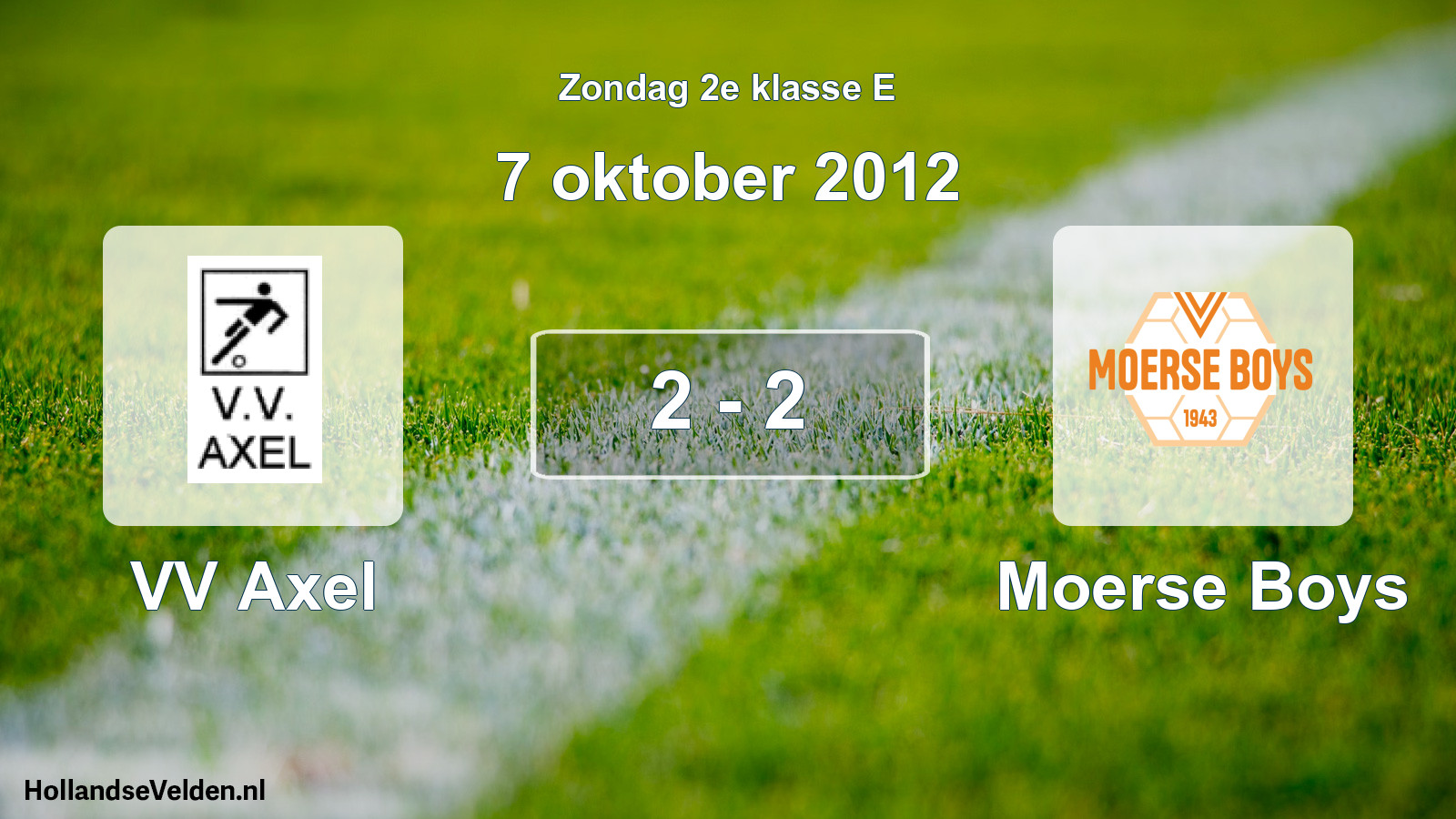 Total number of matches played: VV Axel - Moerse Boys 2 - 2 (7 October 2012)