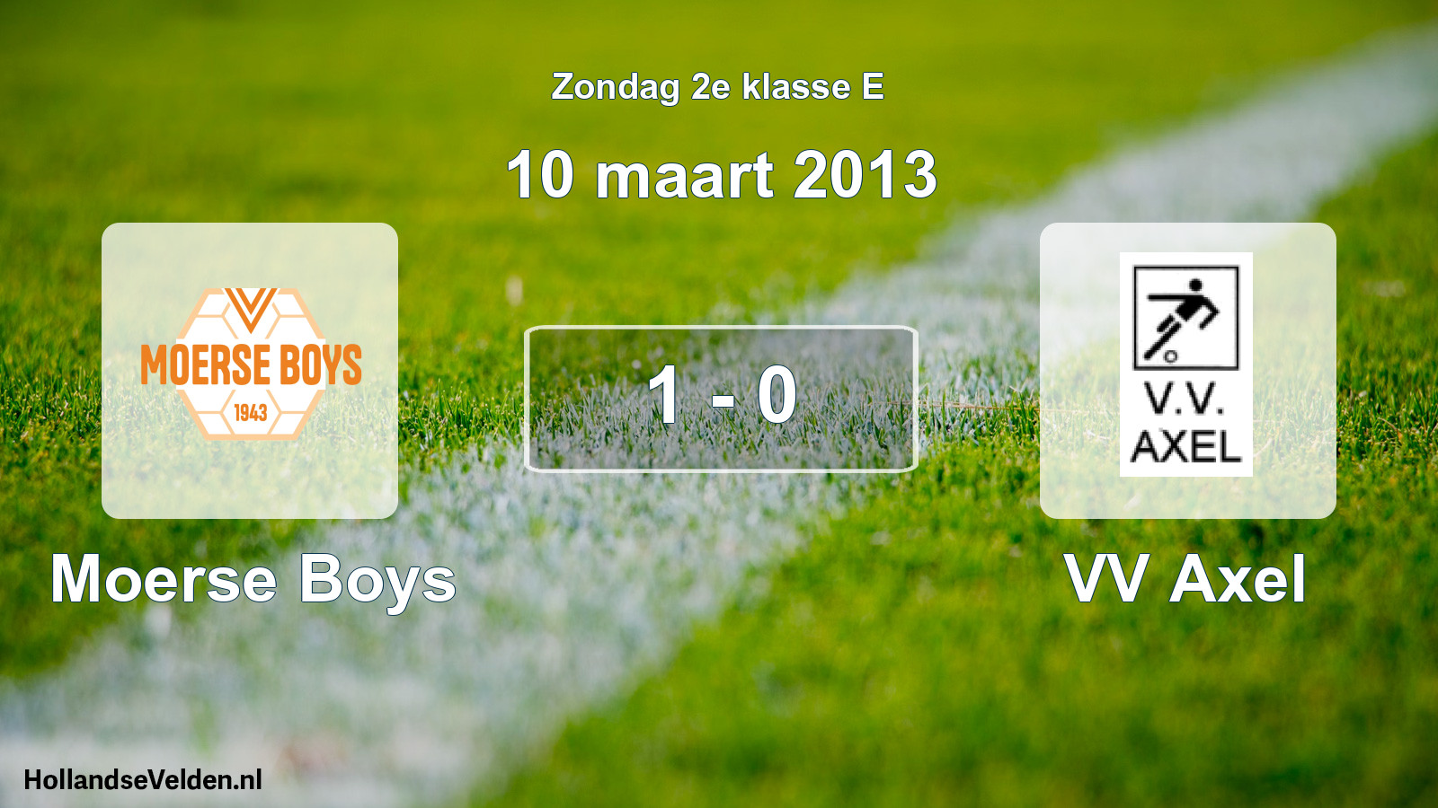 Total number of matches played: Moerse Boys - VV Axel 1 - 0 (10 March 2013)