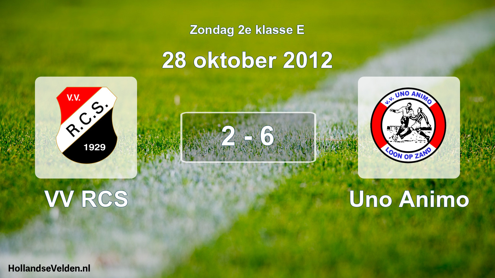 Total number of matches played: VV RCS - Uno Animo 2 - 6 (28 October 2012)