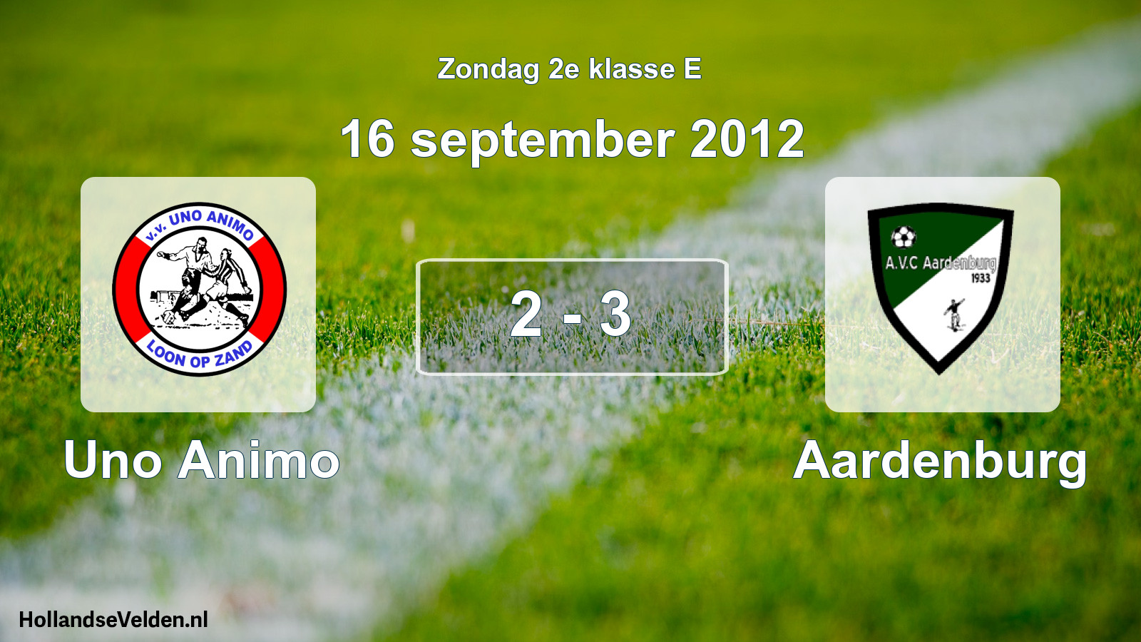 Total number of matches played: Uno Animo - Aardenburg 2 - 3 (16 September 2012)