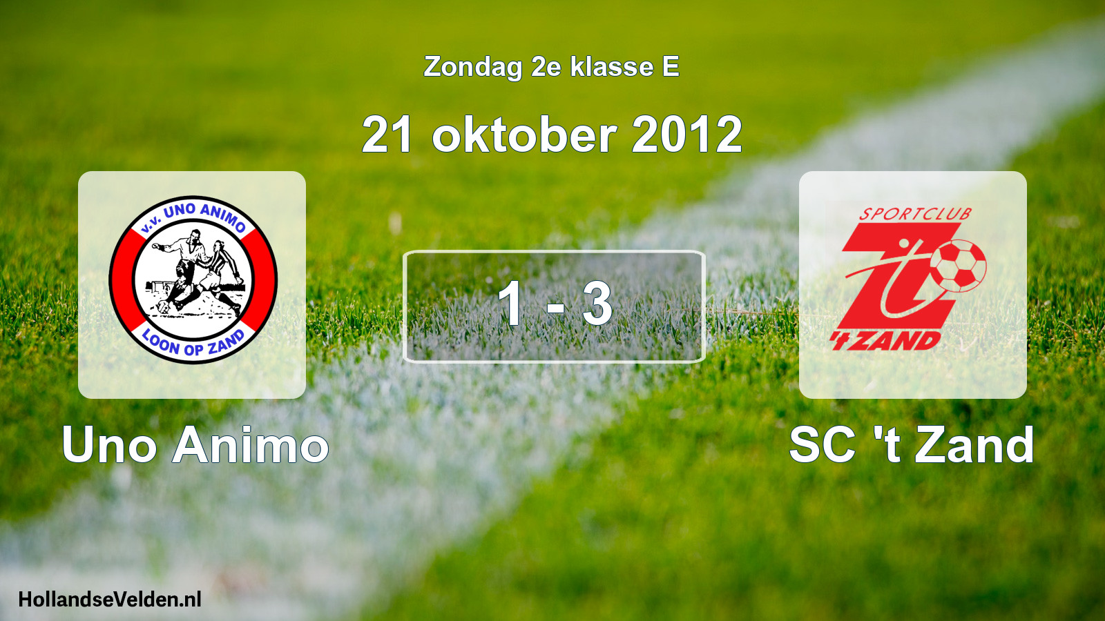 Total number of matches played: Uno Animo - SC 't Zand 1 - 3 (21 October 2012)