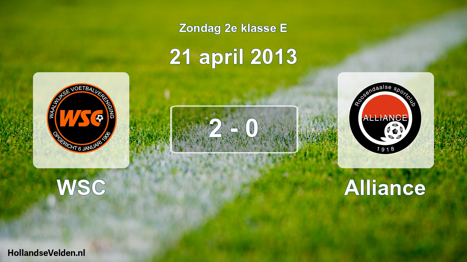 Total number of matches played: WSC - Alliance 2 - 0 (21 April 2013)