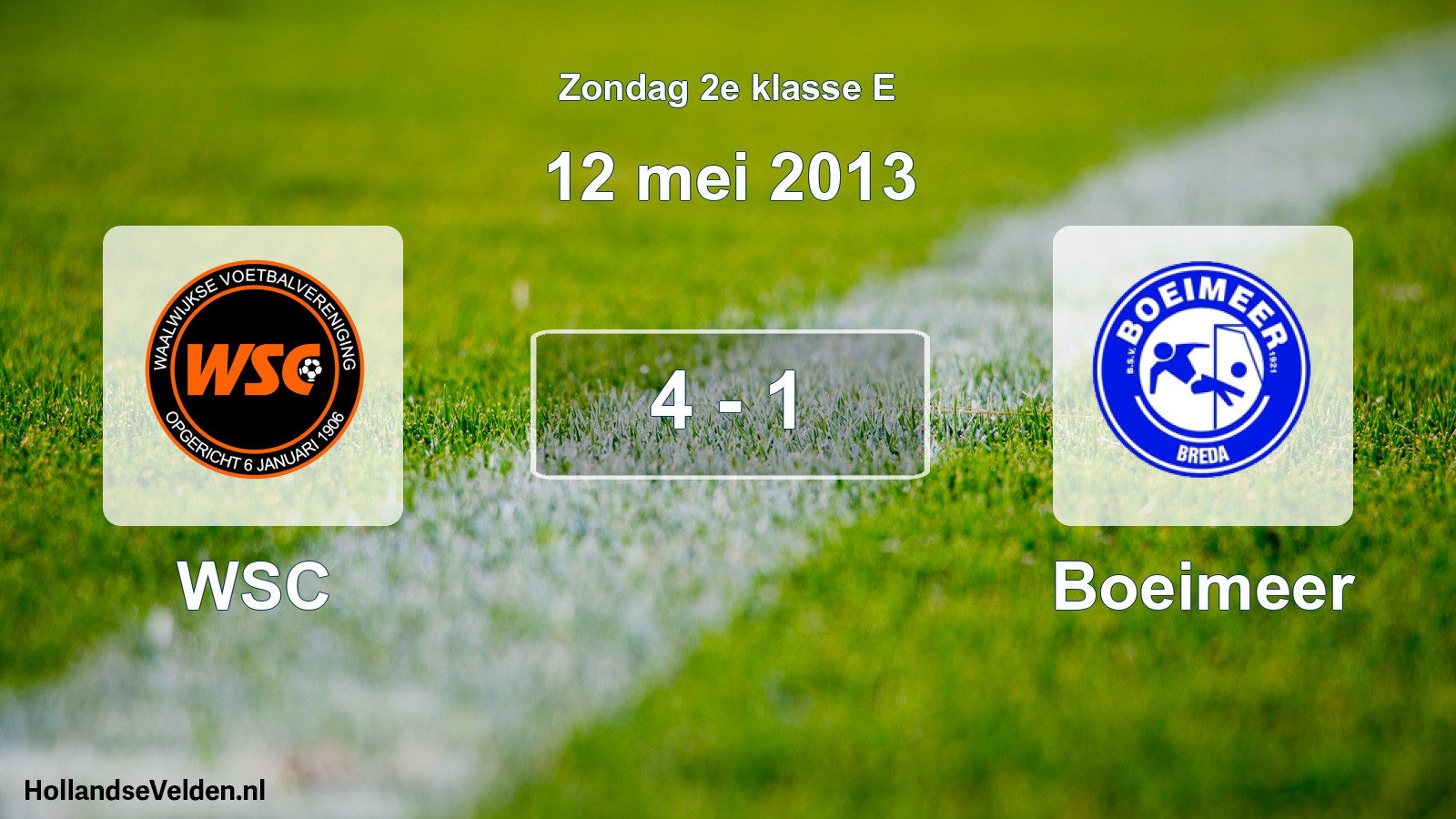 Total number of matches played: WSC - Boeimeer 4 - 1 (12 May 2013)