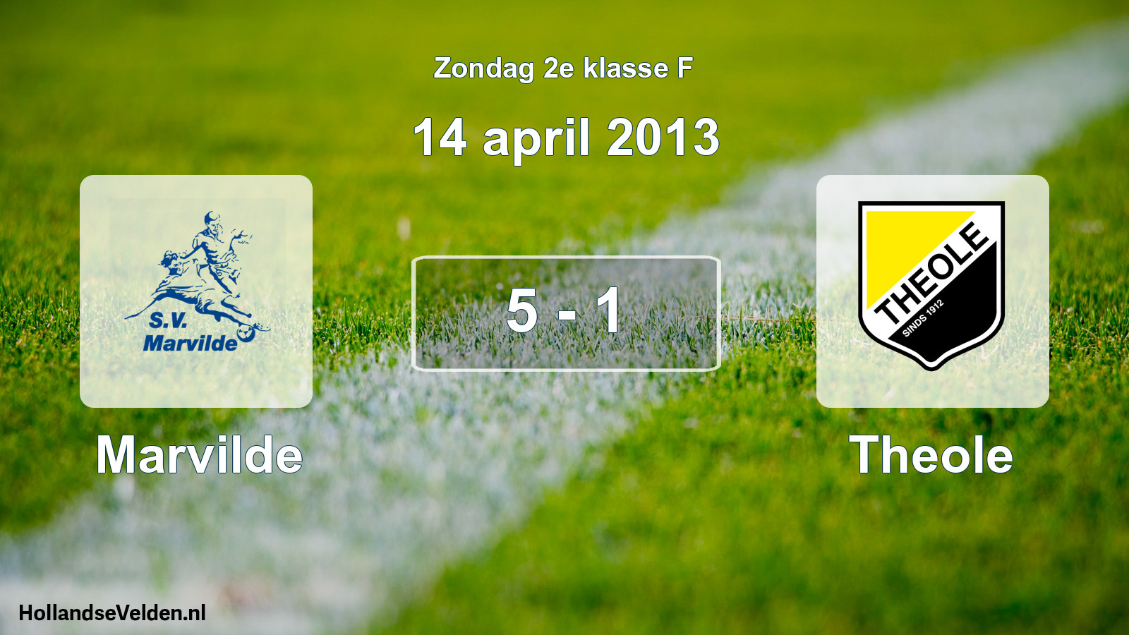 Total number of matches played: Marvilde - Theole 5 - 1 (14 April 2013)