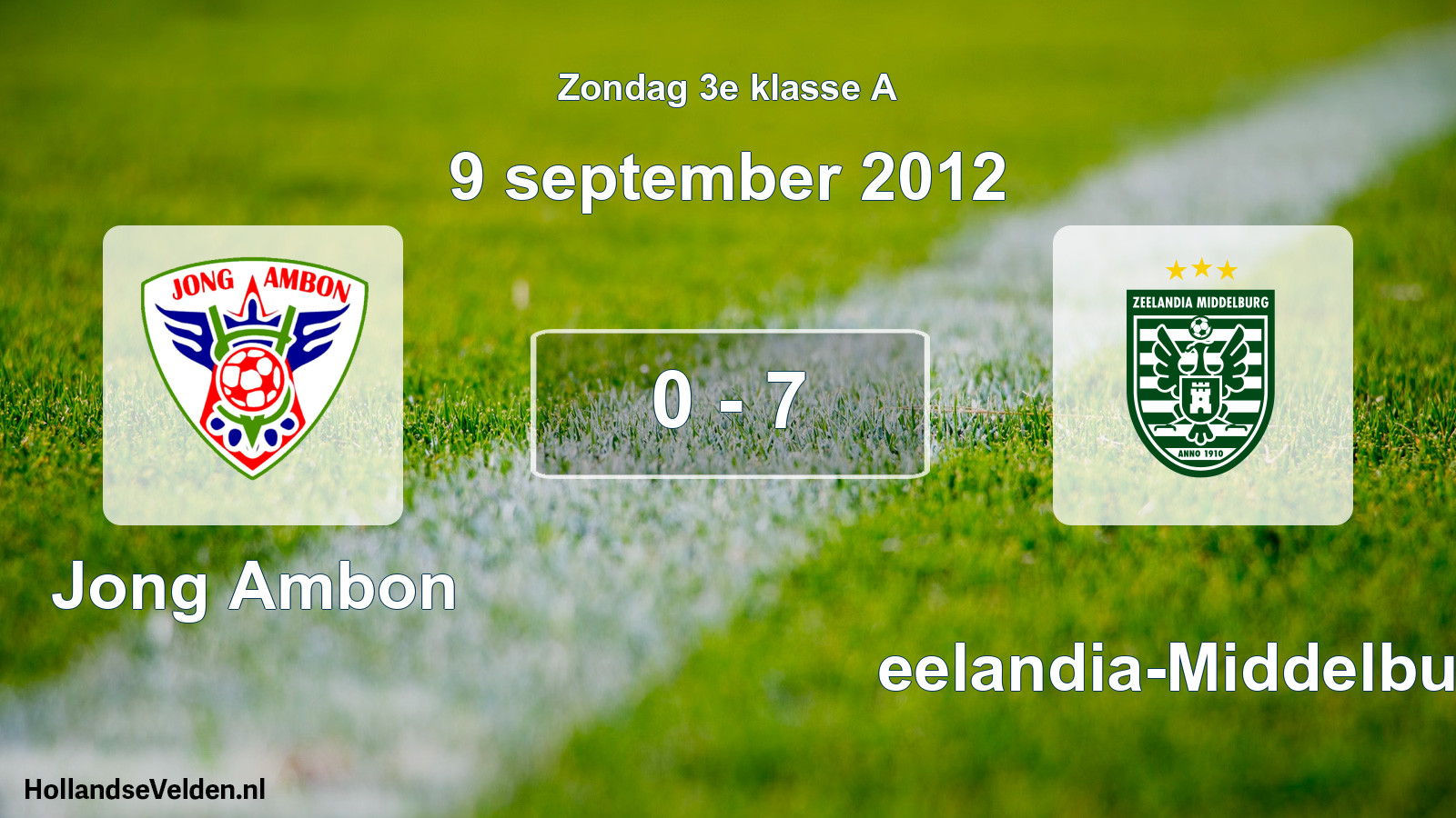Total number of matches played: Jong Ambon - Zeelandia-Middelburg 0 - 7 (9 September 2012)