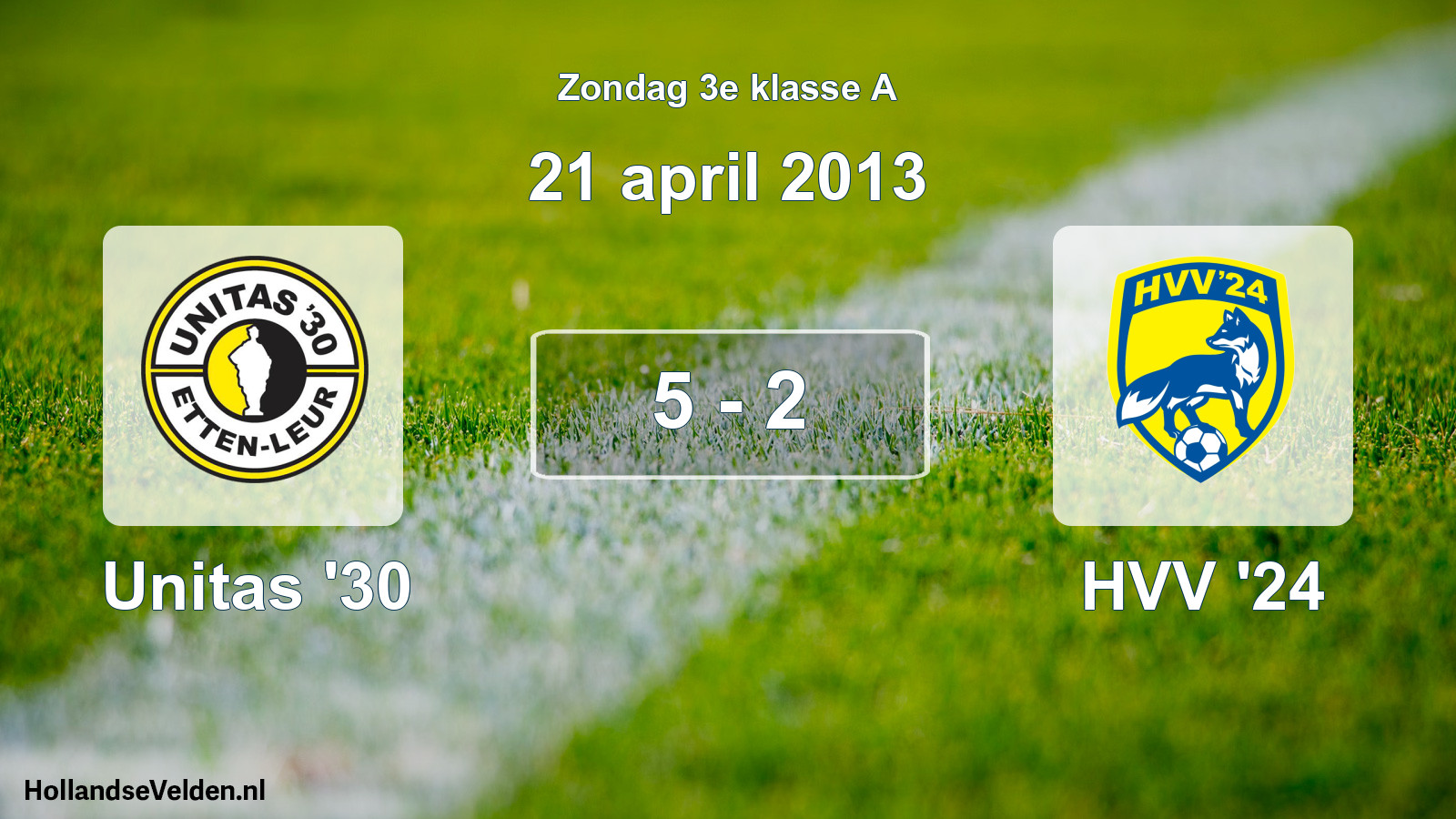 Total number of matches played: Unitas '30 - HVV '24 5 - 2 (21 April 2013)