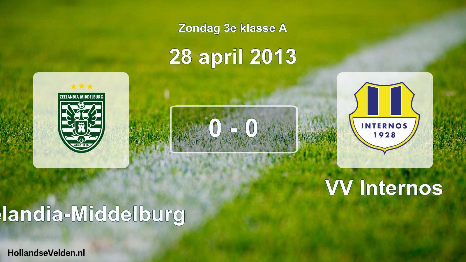 Total number of matches played: Zeelandia-Middelburg - VV Internos 0 - 0 (28 April 2013)