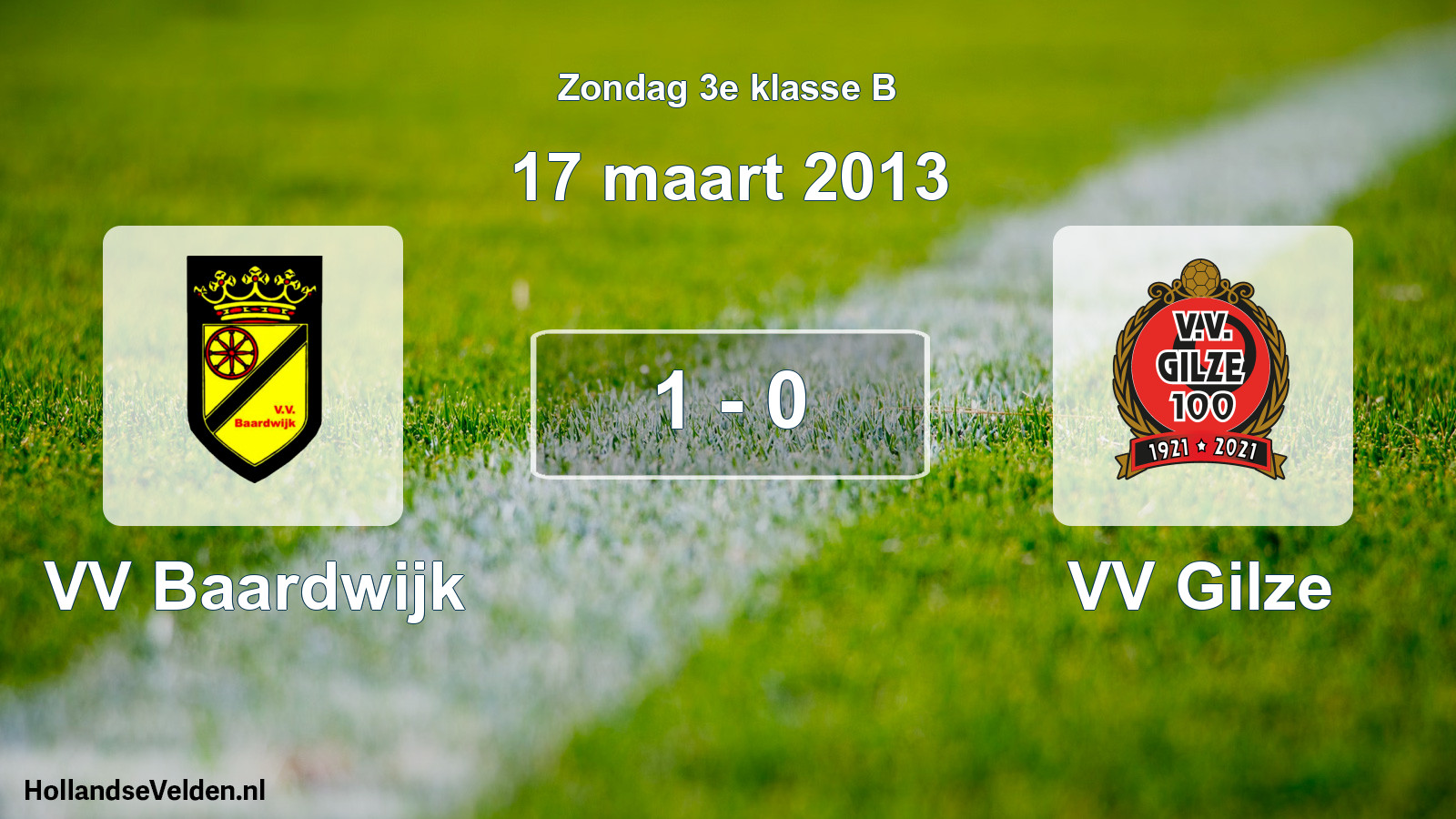 Total number of matches played: VV Baardwijk - VV Gilze 1 - 0 (17 March 2013)