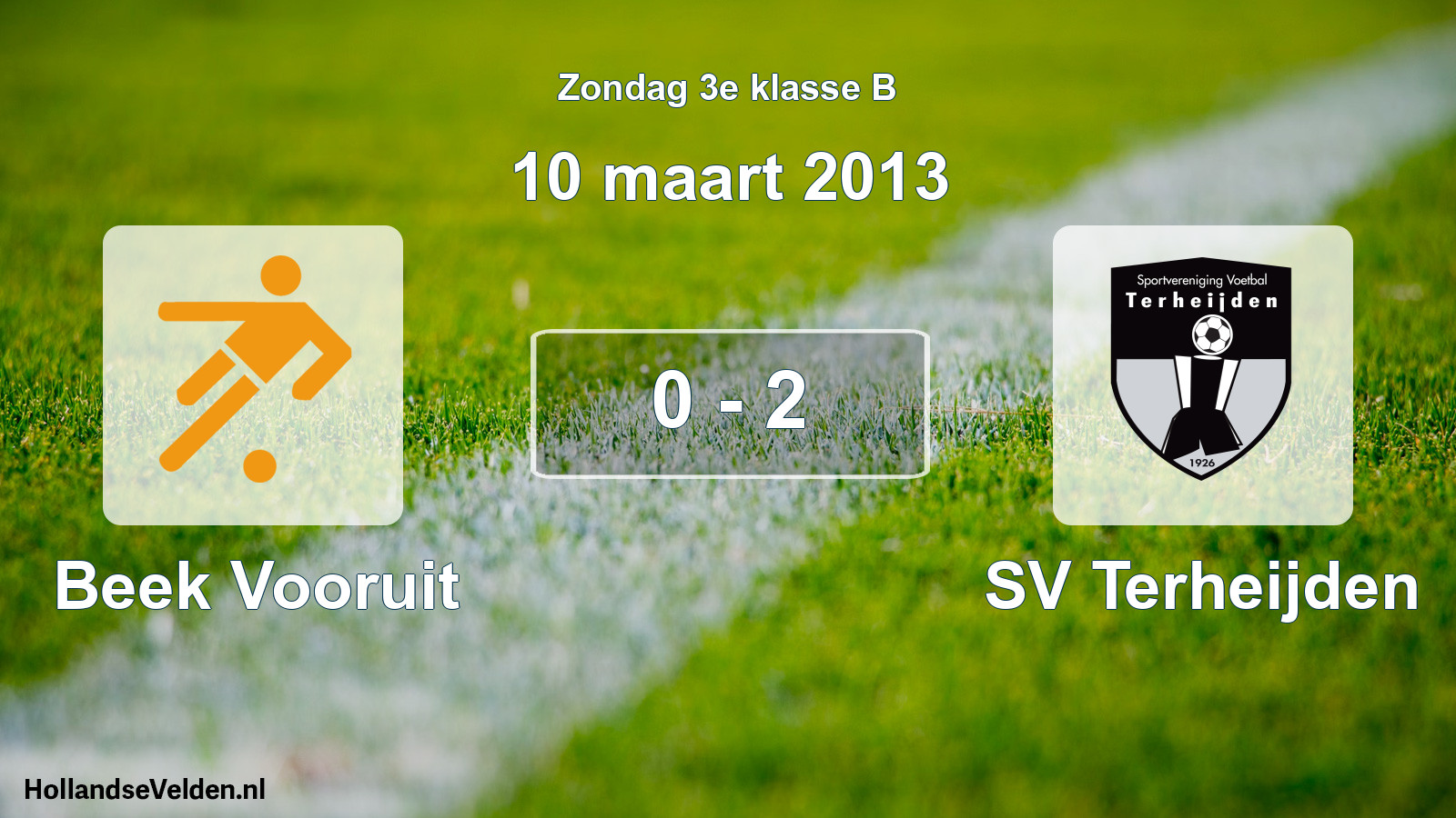 Total number of matches played: Beek Vooruit - SV Terheijden 0 - 2 (10 March 2013)