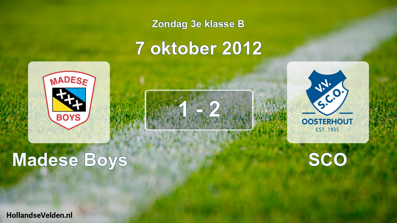Total number of matches played: Madese Boys - SCO 1 - 2 (7 October 2012)