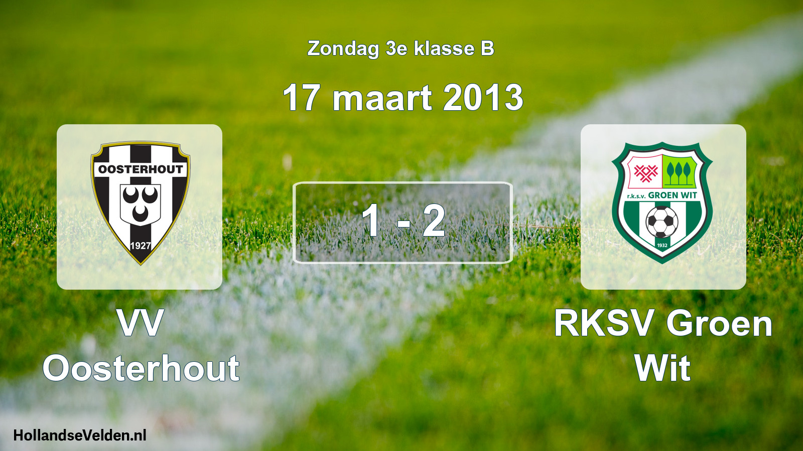 Total number of matches played: VV Oosterhout - RKSV Groen Wit 1 - 2 (17 March 2013)