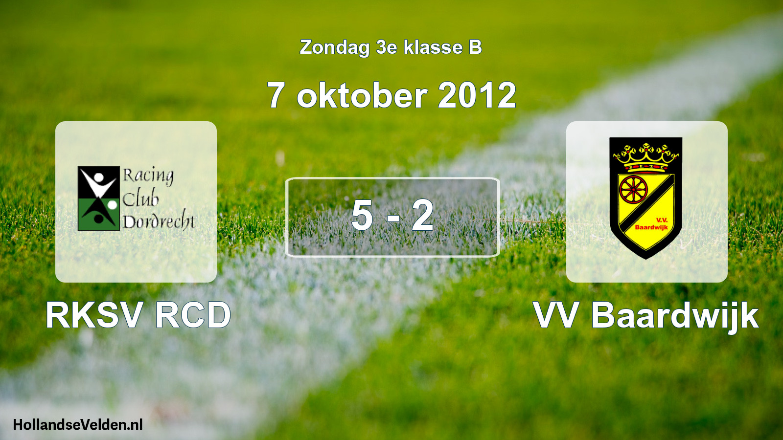 Total number of matches played: RKSV RCD - VV Baardwijk 5 - 2 (7 October 2012)