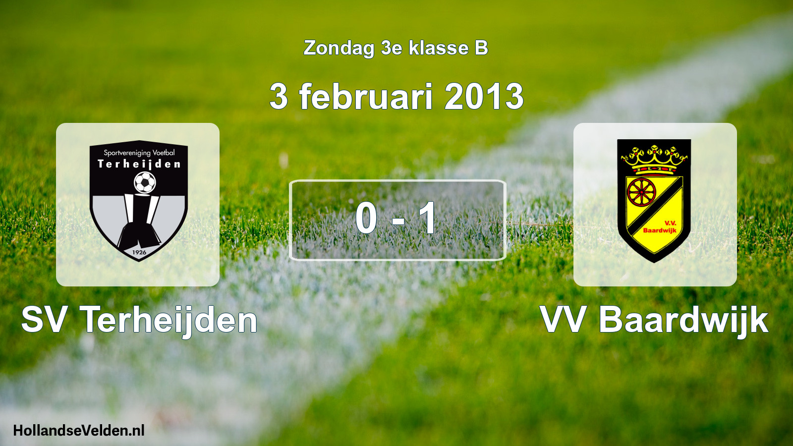 Total number of matches played: SV Terheijden - VV Baardwijk 0 - 1 (3 February 2013)