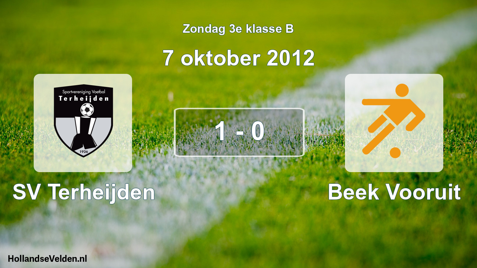 Total number of matches played: SV Terheijden - Beek Vooruit 1 - 0 (7 October 2012)