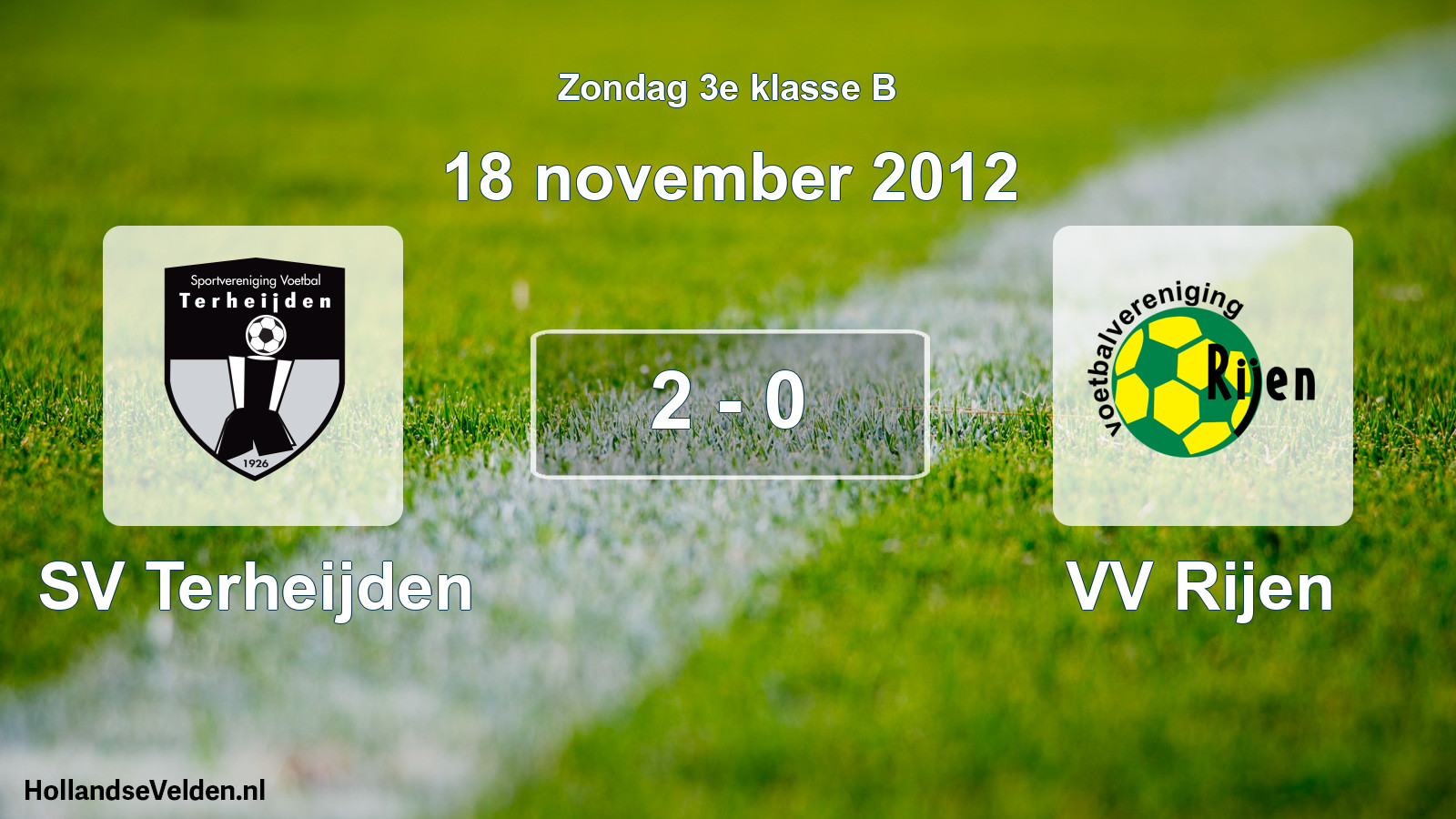 Total number of matches played: SV Terheijden - VV Rijen 2 - 0 (18 November 2012)