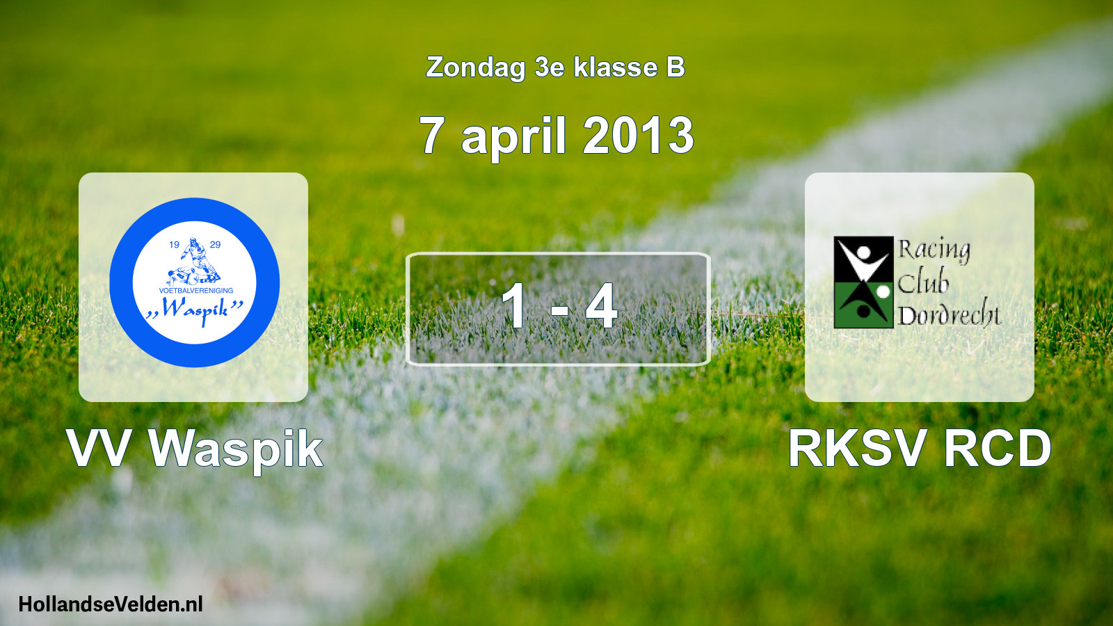Total number of matches played: VV Waspik - RKSV RCD 1 - 4 (7 April 2013)