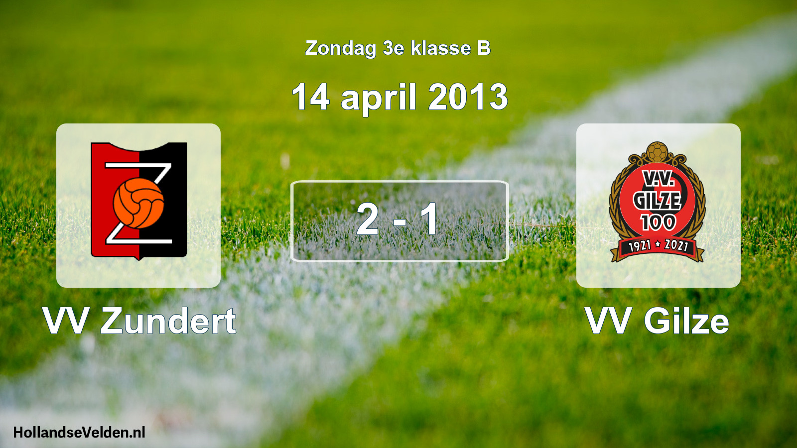 Total number of matches played: VV Zundert - VV Gilze 2 - 1 (14 April 2013)