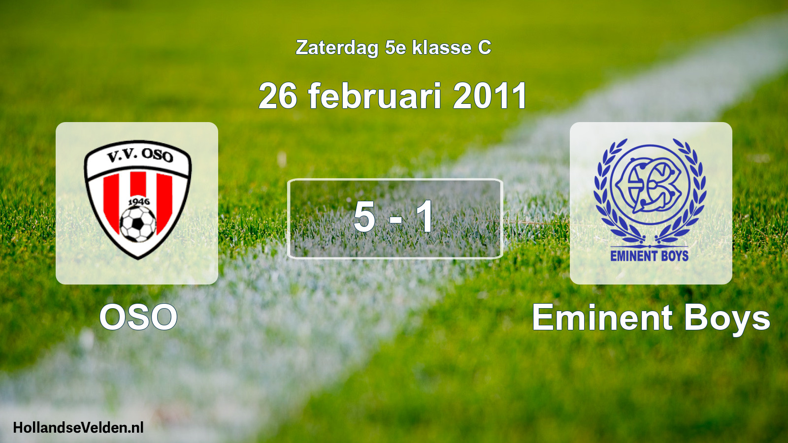 Total number of matches played: OSO - Eminent Boys 5 - 1 (26 February 2011)