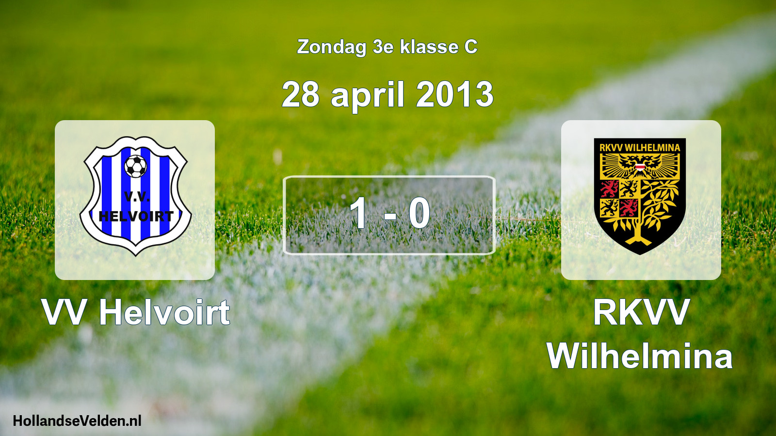 Total number of matches played: VV Helvoirt - RKVV Wilhelmina 1 - 0 (28 April 2013)