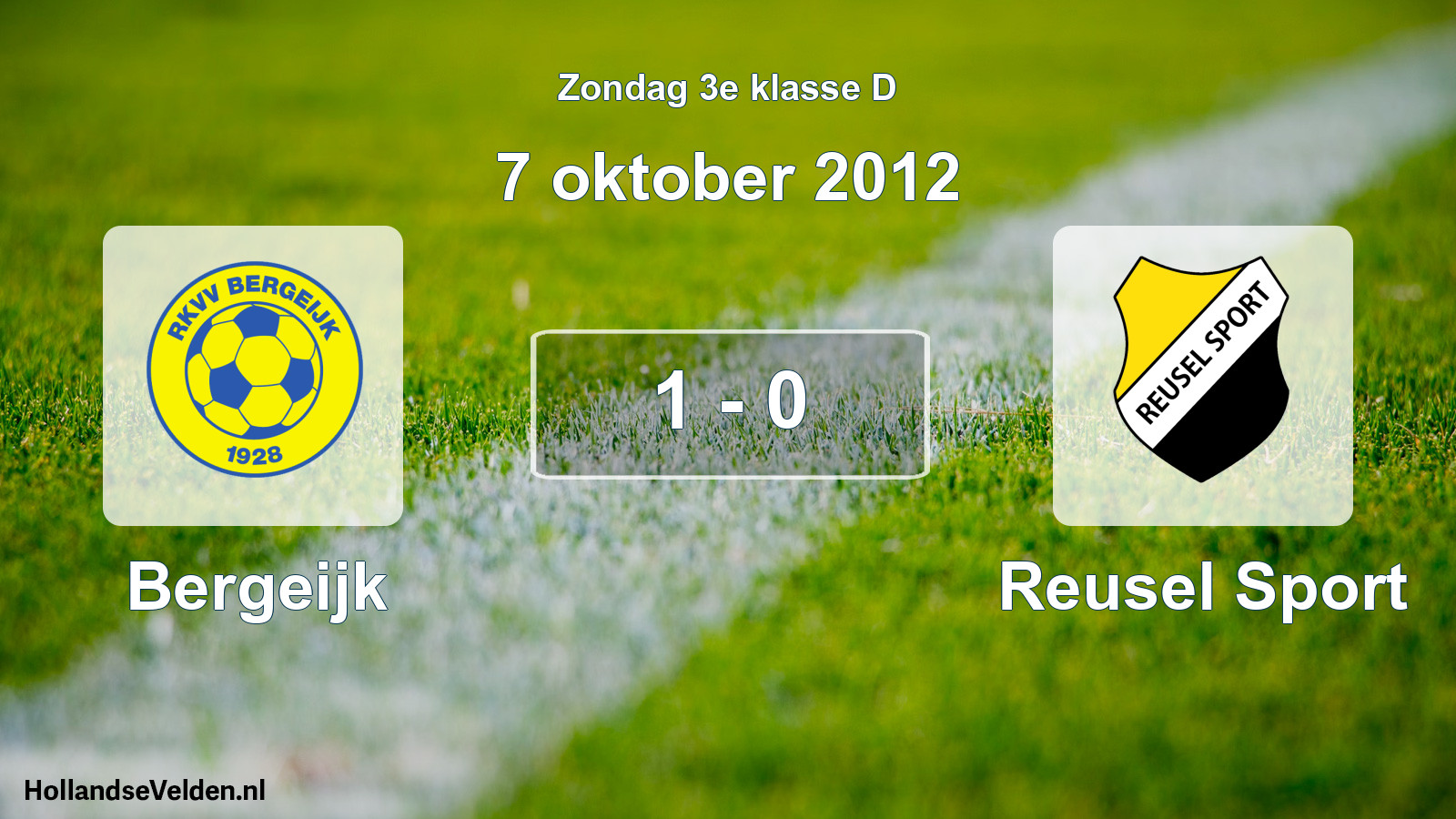 Total number of matches played: Bergeijk - Reusel Sport 1 - 0 (7 October 2012)