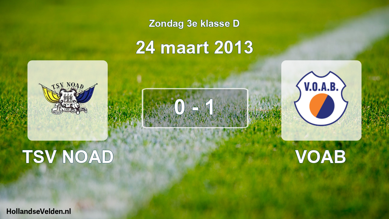 Total number of matches played: TSV NOAD - VOAB 0 - 1 (24 March 2013)