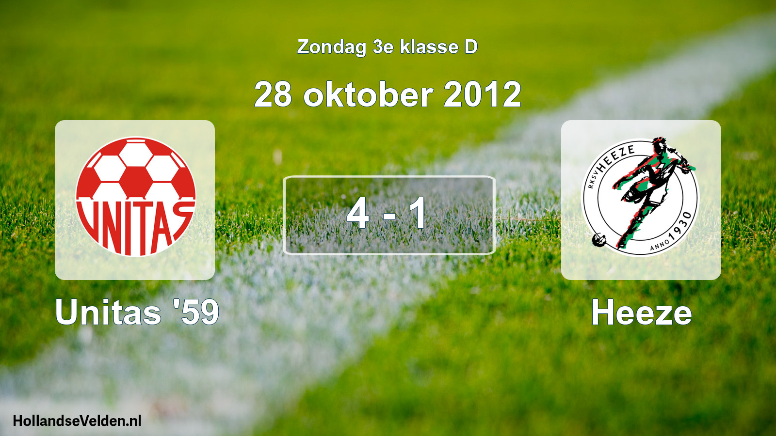 Total number of matches played: Unitas '59 - Heeze 4 - 1 (28 October 2012)