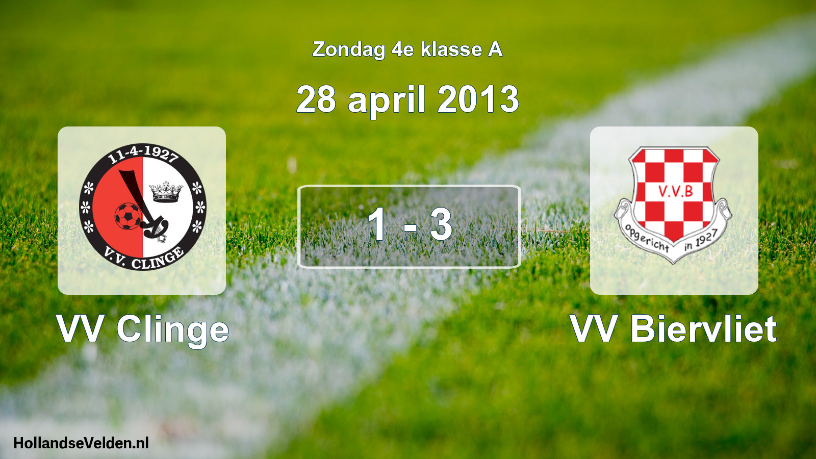 Total number of matches played: VV Clinge - VV Biervliet 1 - 3 (28 April 2013)