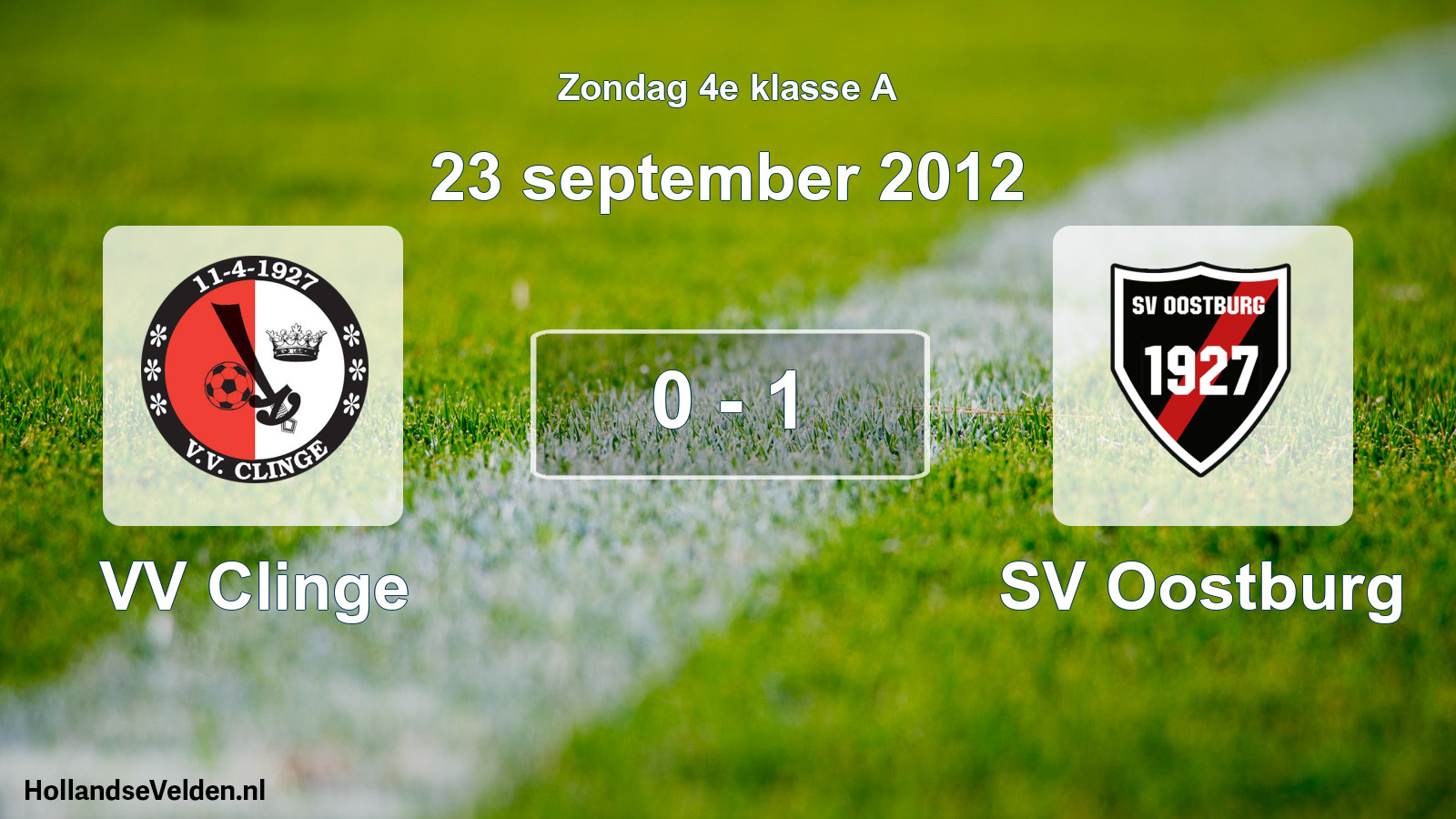 Total number of matches played: VV Clinge - SV Oostburg 0 - 1 (23 September 2012)