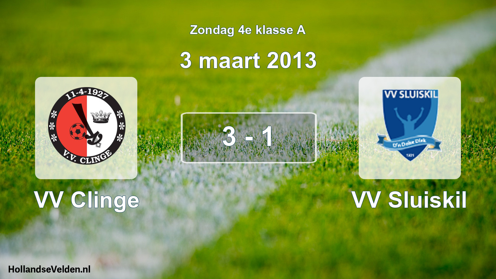 Total number of matches played: VV Clinge - VV Sluiskil 3 - 1 (3 March 2013)
